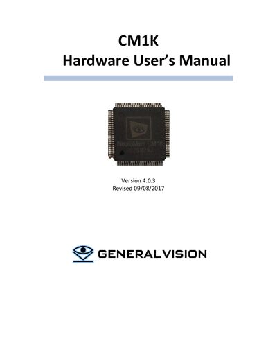 General Vision CM1K Hardware User Manual - cover page