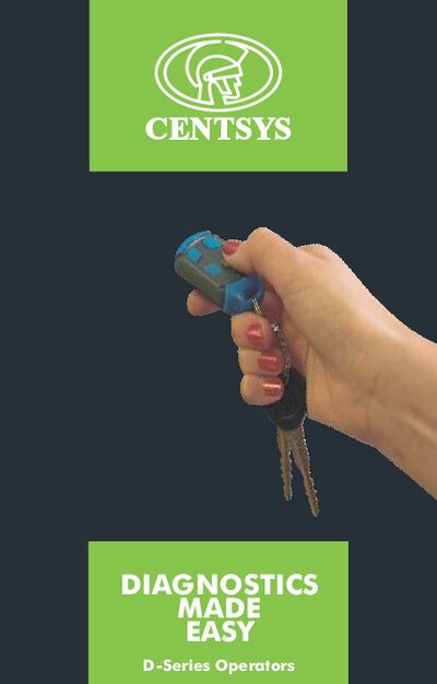 Centsys D-Series Operators Diagnostic Guide - cover page