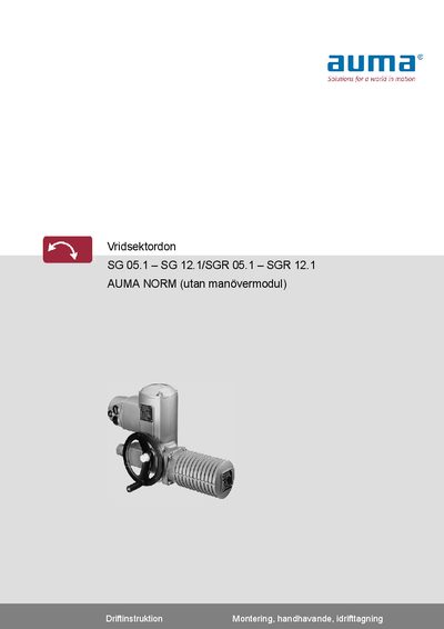 AUMA SG 05.1/SG 12.1/SGR 05.1/SGR 12.1 Operation Manual