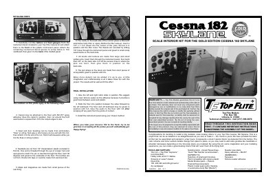 Top Flite Cessna 182 Skylane Interior Detailing Kit Instructions - cover page