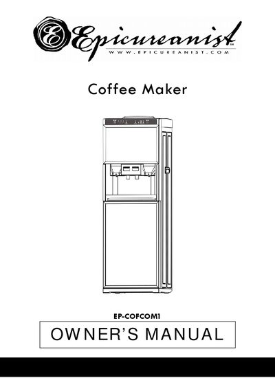 Epicureanist EP-COFCOM1 Coffee Maker User Manual - cover page
