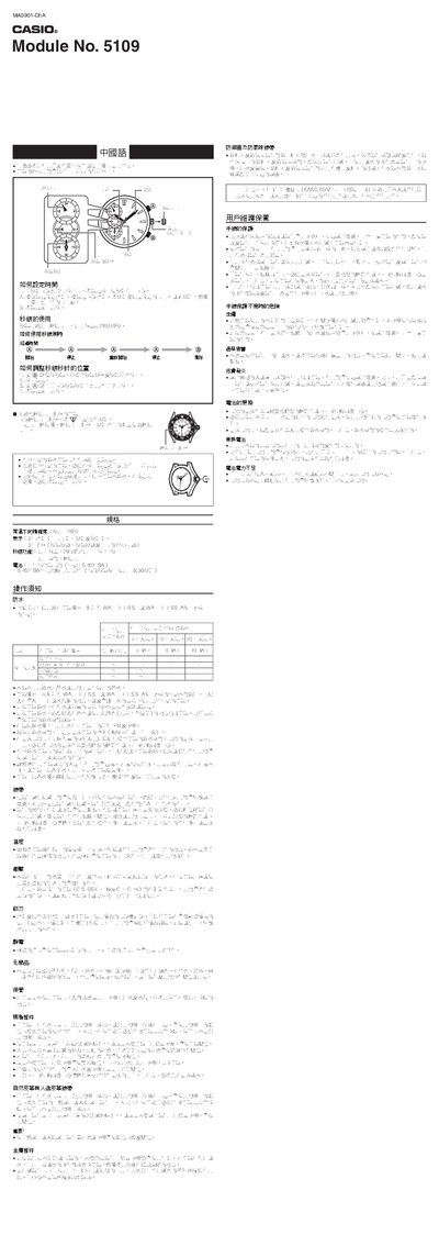 Casio 5109 User Manual - cover page