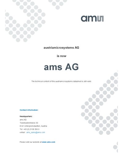 ams AS1117 LED Driver Datasheet - cover page