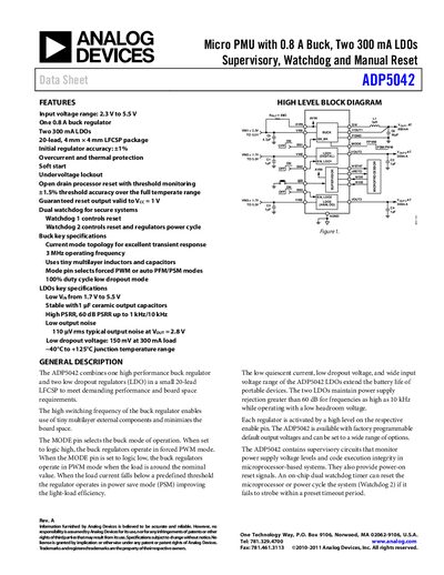 Analog Devices ADP5042 Datasheet - cover page