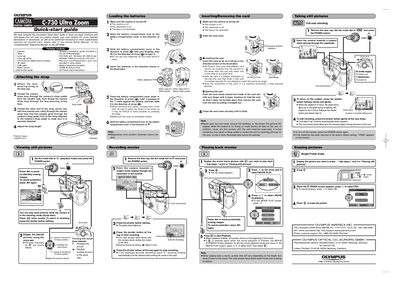 Olympus C-730 Ultra Zoom Digital Camera Quick-start Guide - cover page