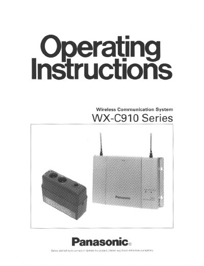 Panasonic WX-C910 Series Wireless Communication System User Manual - cover page