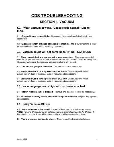 CDS SALSA X2 Cleaning System Troubleshooting Manual - cover page