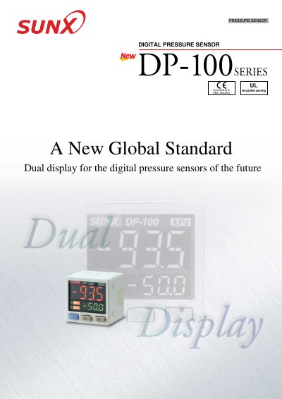 SUNX DP-100 Series Digital Pressure Sensor User Manual - cover page
