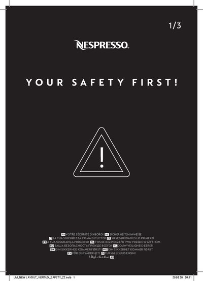 Nespresso VertuoPlus/Vertuo Next Safety Instructions - cover page