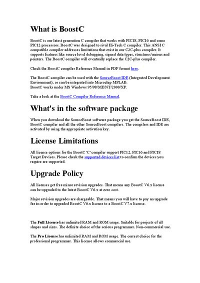 SourceBoost BoostC Product Leaflet - cover page