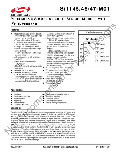 Silicon Laboratories Si1145/46/47-M01 Sensor Module User Manual cover