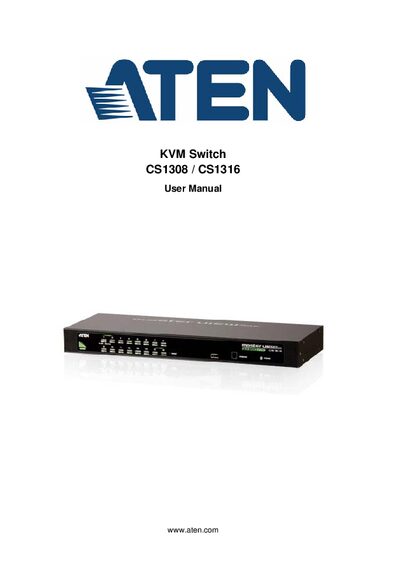 ATEN CS1308 / CS1316 KVM Switch User Manual - cover page