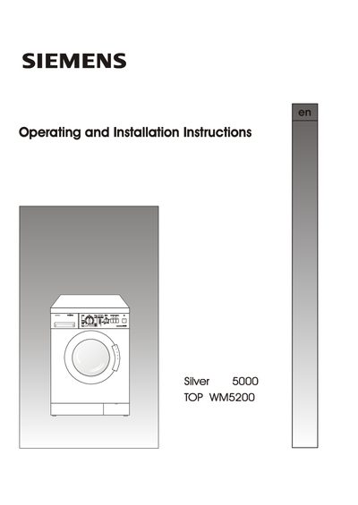 Siemens Silver 5000 TOP WM5200 Washing Machine User Manual - cover page