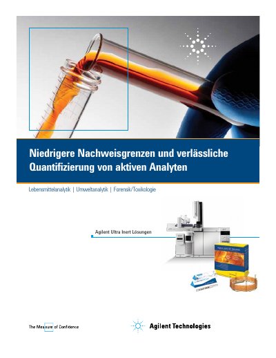 Agilent Ultra Inert Solutions Brochure - cover page