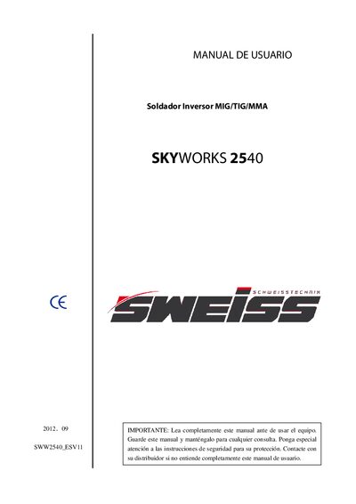 SKY WORKS 2540 ESV11 Inverter MIG/TIG/MMA User Manual - cover page