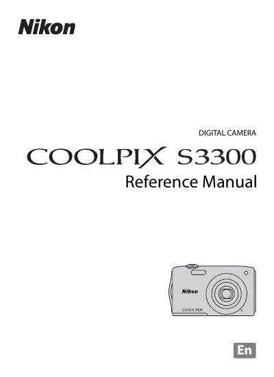 Nikon COOLPIX S3300 Digital Camera User Manual