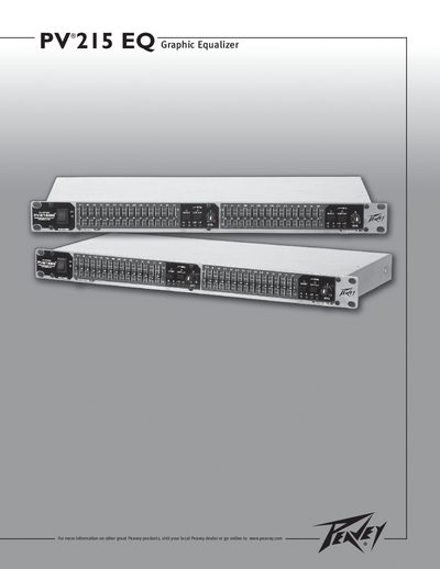 Peavey PV215EQ Graphic Equalizer User Manual - cover page