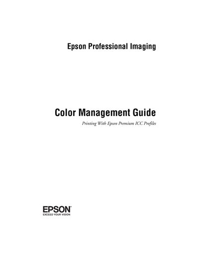 Epson Color Management Guide - cover page