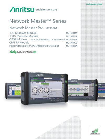Anritsu MT1000A Network Master Pro Configuration Guide - cover page
