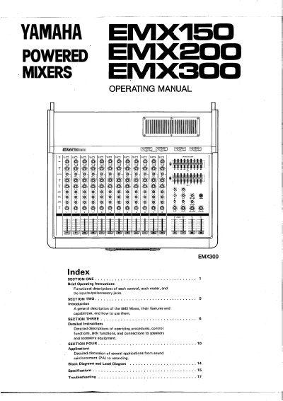 Yamaha EMX150/200/300 Mixer Operating Manual - cover page
