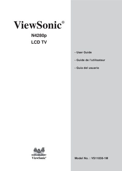 ViewSonic N4280p LCD TV User Manual - cover page