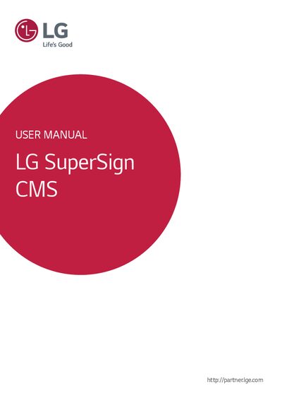 LG SuperSign CMS User Manual - cover page