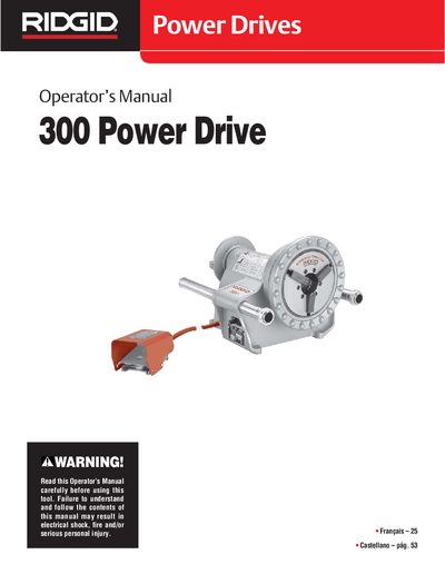 RIDGID 300 Power Drive Operator’s Manual - cover page