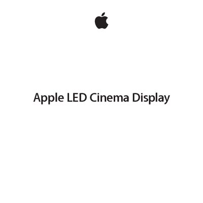 Apple LED Cinema Display User Guide - cover page