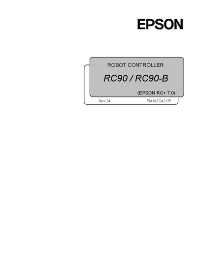 SEIKO EPSON RC90 / RC90-B Robot Controller User Manual - cover page