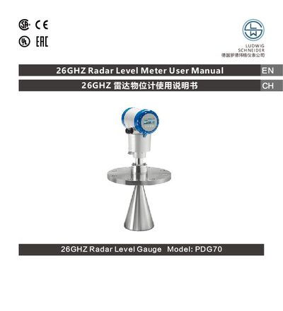 Ludwig Schneider PDG70 26GHz Radar Level Meter User Manual - cover page