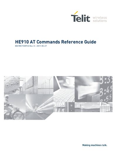 Telit HE910 AT Commands Reference Guide - cover page