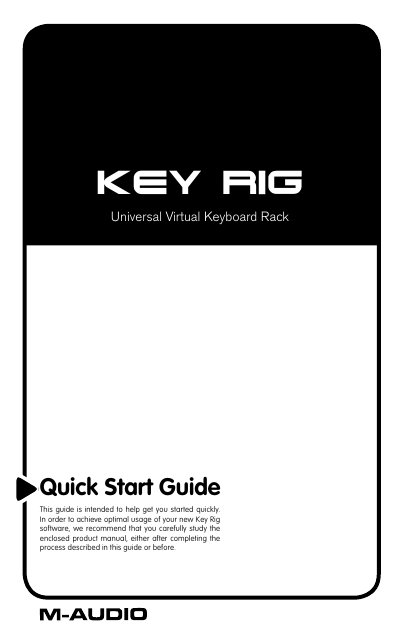 M-Audio Key Rig 3 Quick Start Guide - cover page