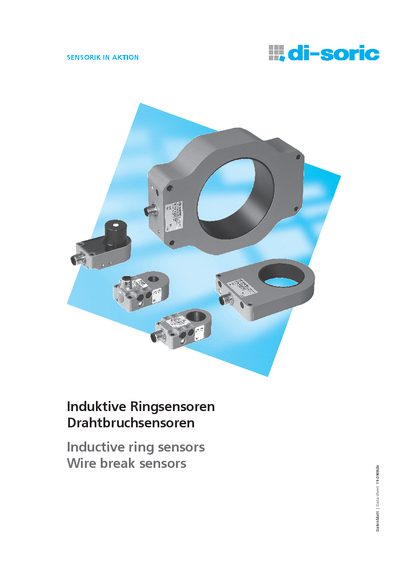 di-soric Inductive Ring Sensors Data Sheet - cover page