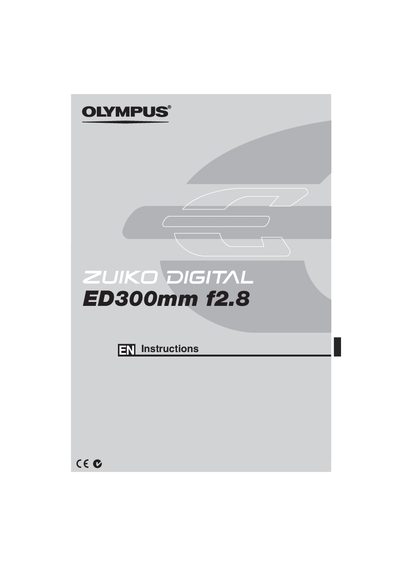 Olympus ED300mm f/2.8 Lens User Manual - cover page