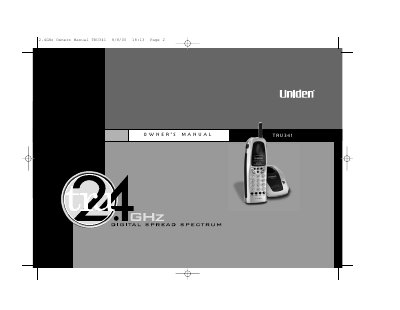 Uniden TRU 341 Cordless Phone Owner's Manual - cover page