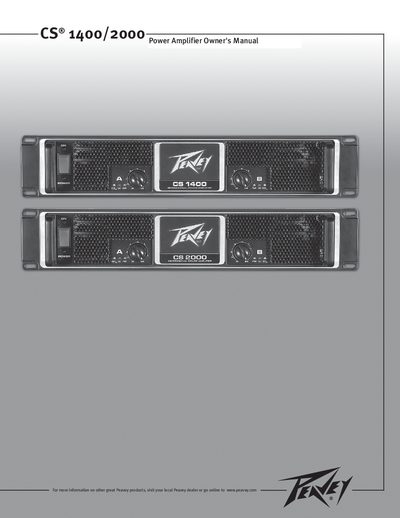 Peavey CS 1400/2000 Power Amplifier Owner's Manual - cover page