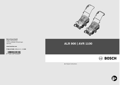 Bosch ALR 900 / AVR 1100 User Manual - cover page