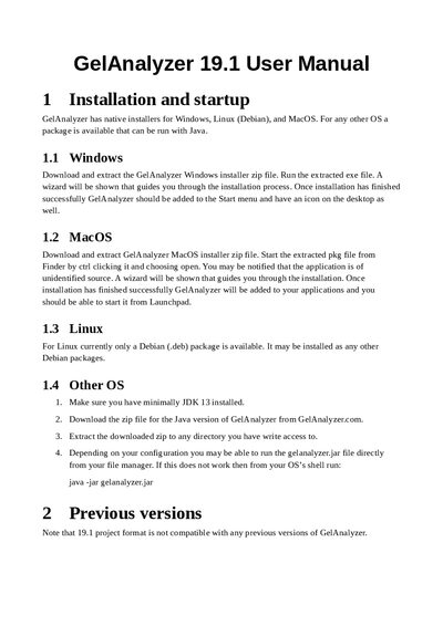 GelAnalyzer 19.1 User Manual - cover page