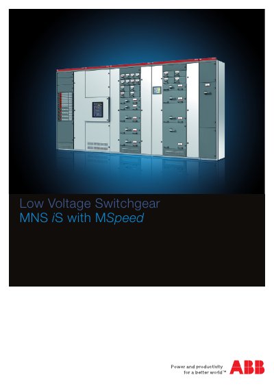 ABB MNS iS with M Speed Low Voltage Switchgear Manual - cover page
