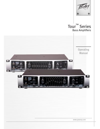 Peavey Tour Series Bass Amplifier Operating Manual - cover page