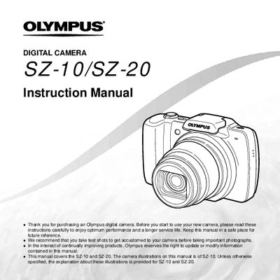 Olympus SZ-10/SZ-20 Digital Camera Instruction Manual