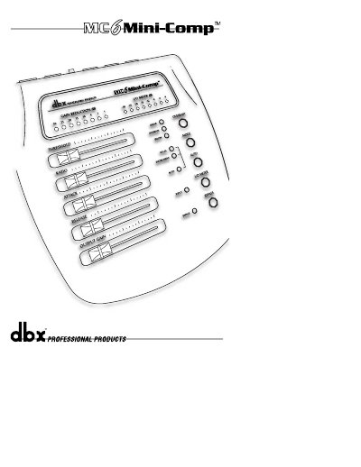 dbx MC6 MiniComp Compressor User Manual - cover page