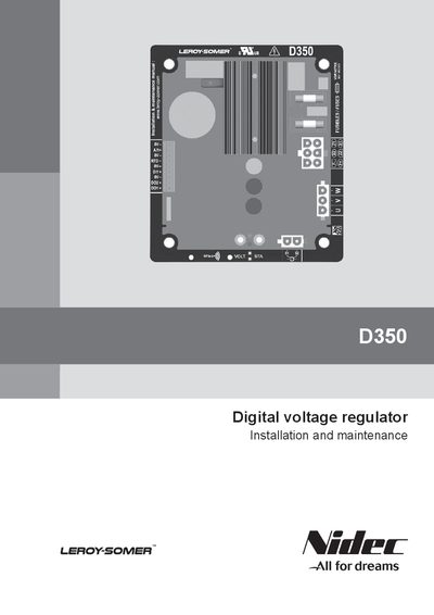 Leroy‑Somer D350 Digital Voltage Regulator Service Manual