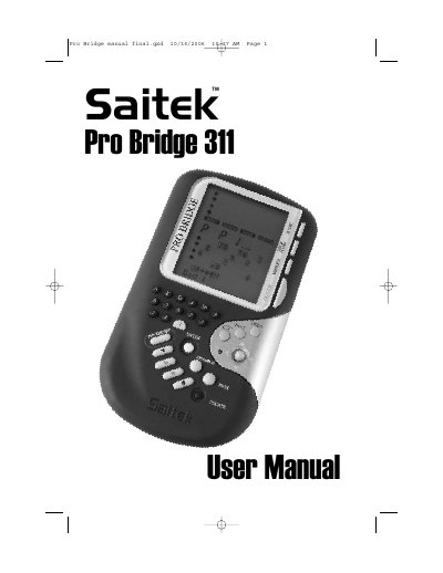 Saitek Pro Bridge 311 User Manual