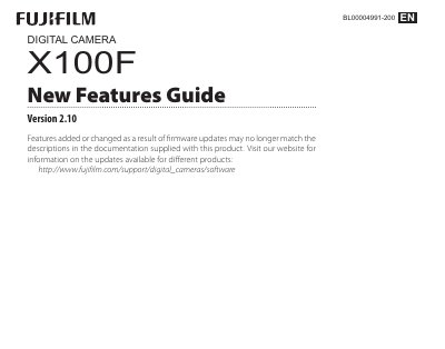 FUJIFILM X100F Firmware Version 2.10 New Features Guide