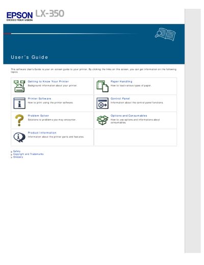 Epson Printer User Manual - cover page