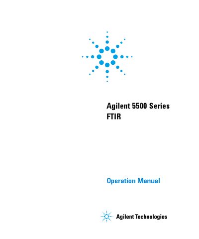 Agilent 5500 Series FTIR Operation Manual