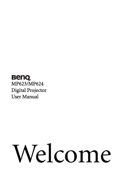 BenQ MP623/MP624 Digital Projector User Manual