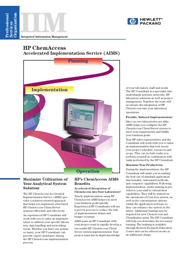HP ChemAccess AIMS Service Description - cover page
