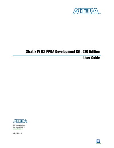 Altera Stratix IV GX FPGA Development Kit 530 Edition User Guide - cover page